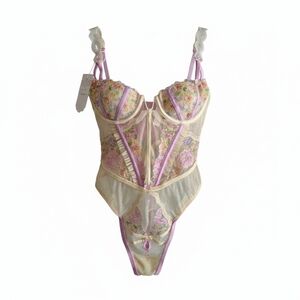 Deadstock For Love & Lemons floral frenzy Floral Lace Teddy/Bodysuit